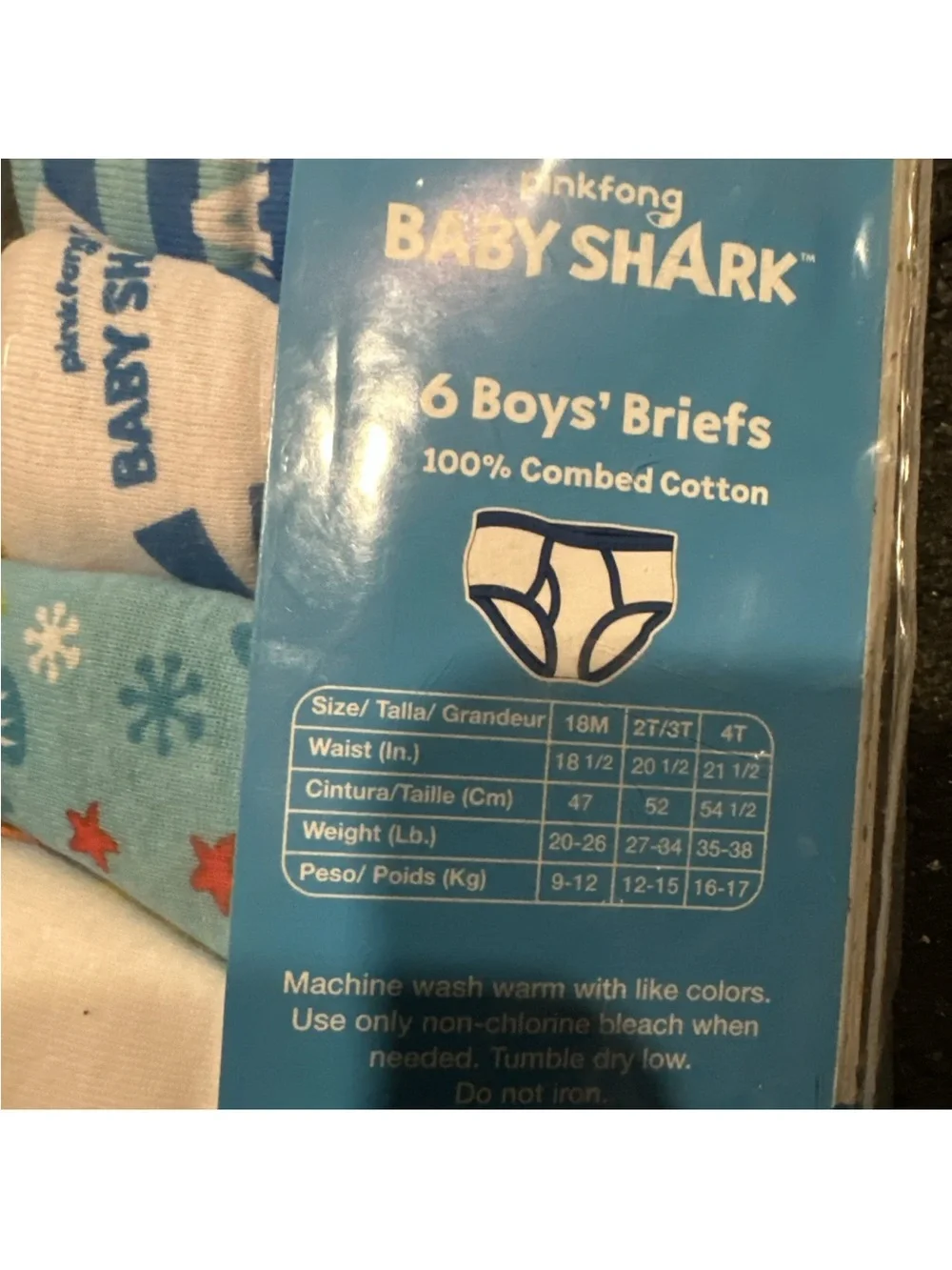 Pinkfong Baby Shark 5-Pack Kids Briefs - multi color size 2T/3T NEW